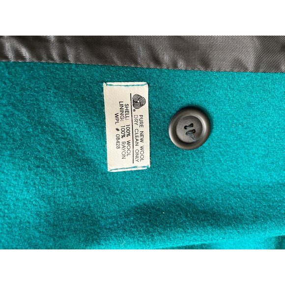 Adolfo Classics teal green double breasted two button wool coat size 22 - Picture 4 of 5